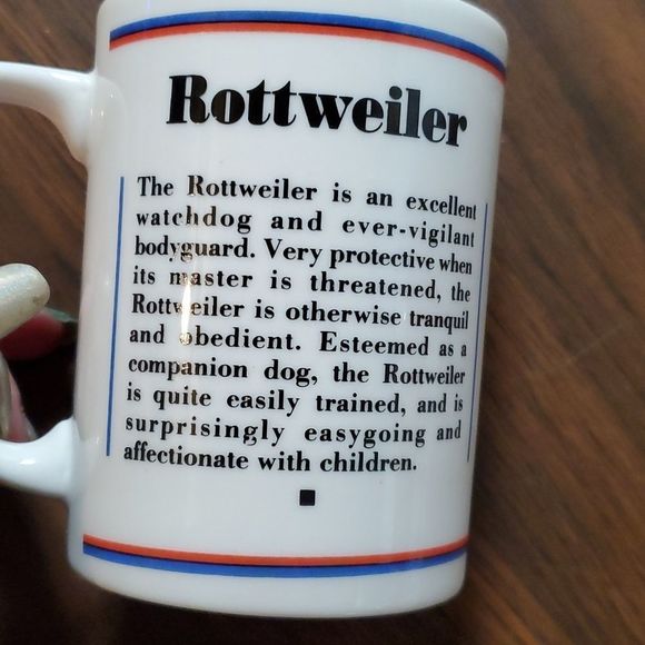 3 Rottweiler Dog Portrait Coffee Mug Cup Ceramic C. Farmer R. Maystead Mugs Cups - Picture 7 of 9